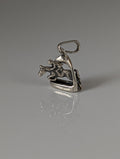 Silver Steed Jump Over a Stirrup, Stirrup & Jockey Silver Pendant