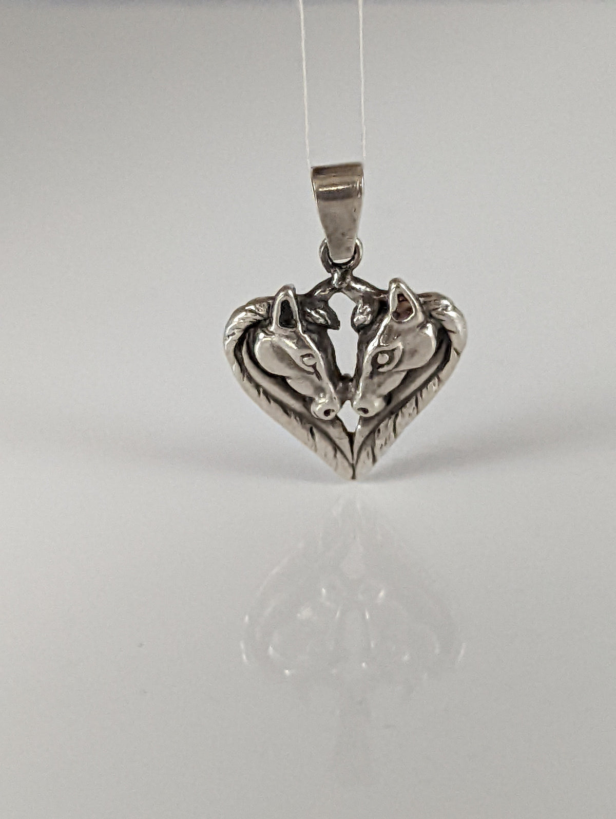 Silver Steed Horse Heart pendant