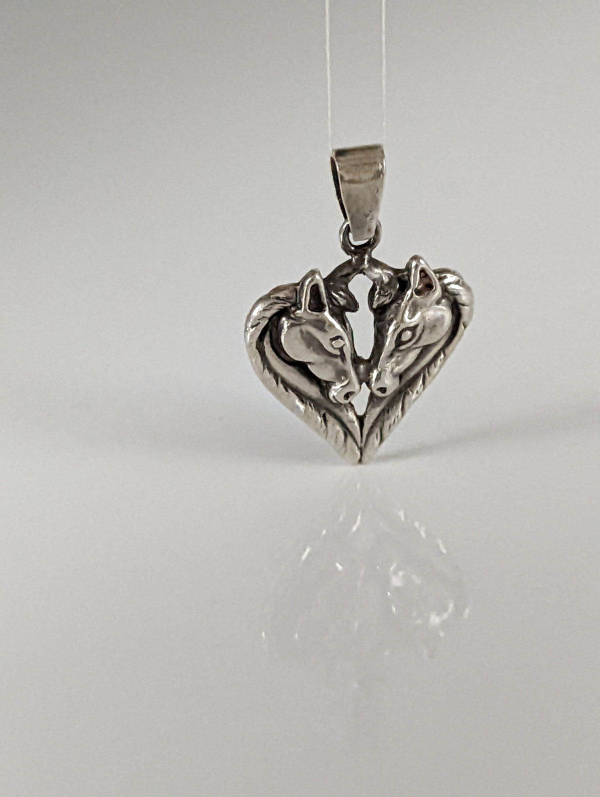 Silver Steed Horse Heart pendant