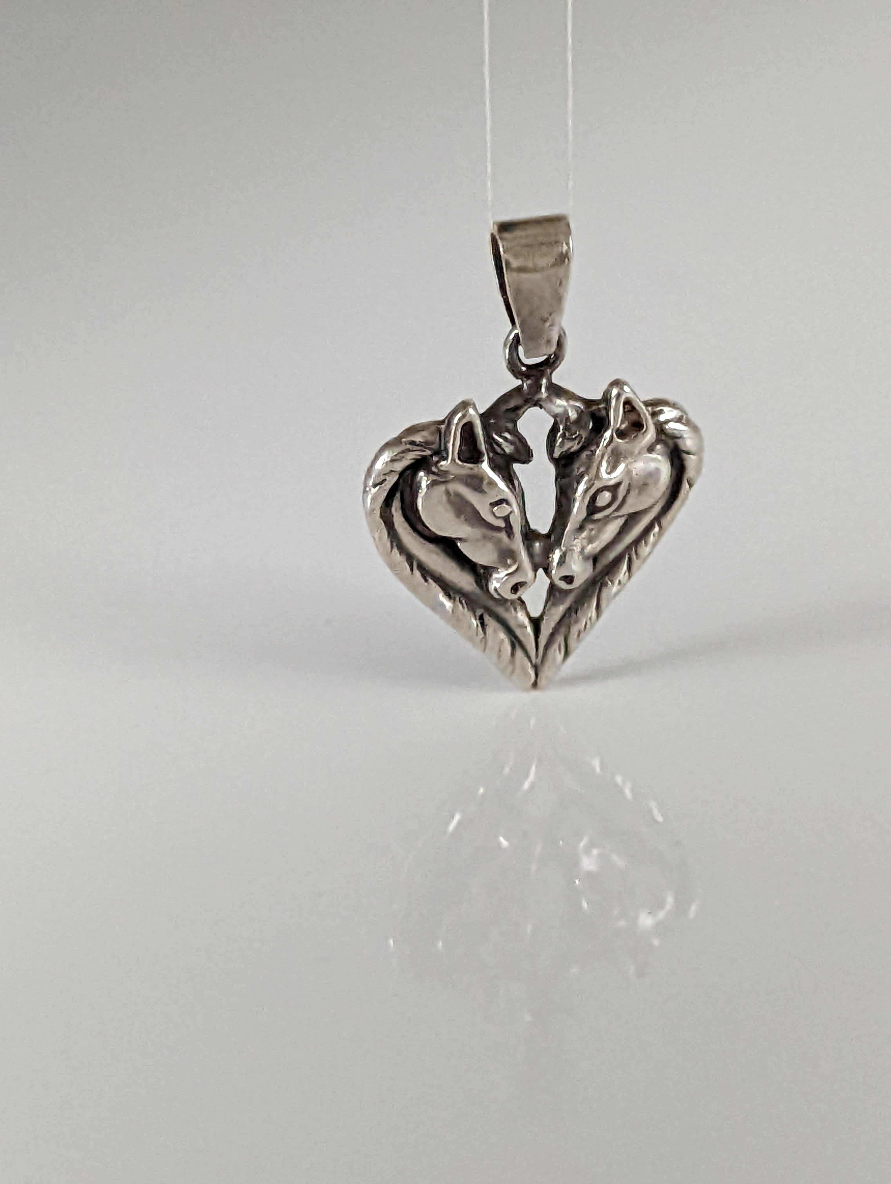 Silver Steed Horse Heart pendant