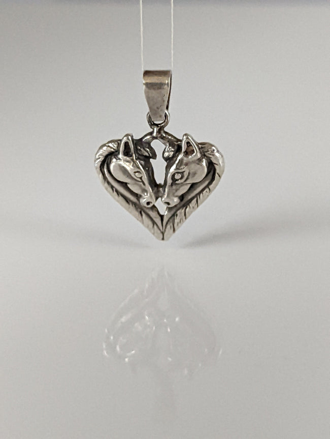 Silver Steed Horse Heart pendant