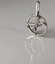 Silver Steed Horse in a Circle Pendant