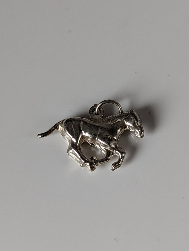 Silver Steed Galloping Horse Silver Pendant
