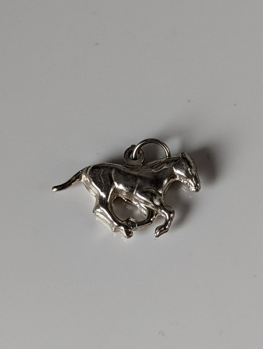 Silver Steed Galloping Horse Silver Pendant