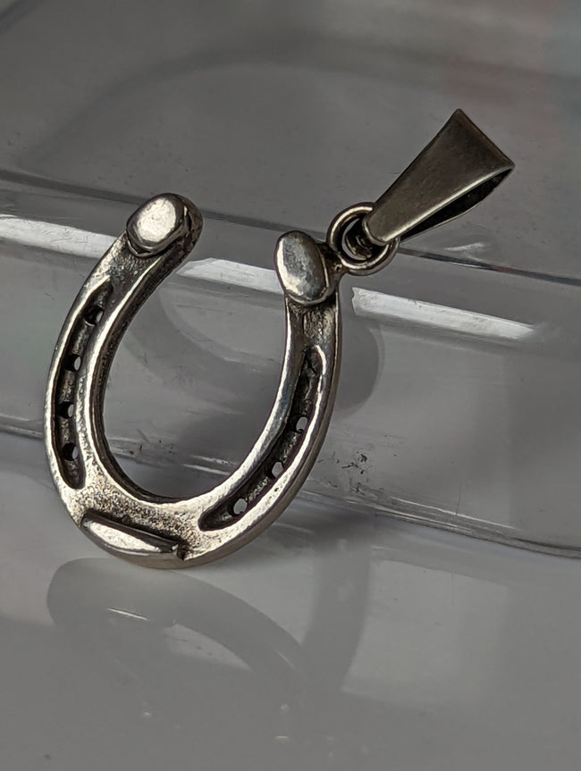 Silver Steed Detailed Horseshoe Pendant
