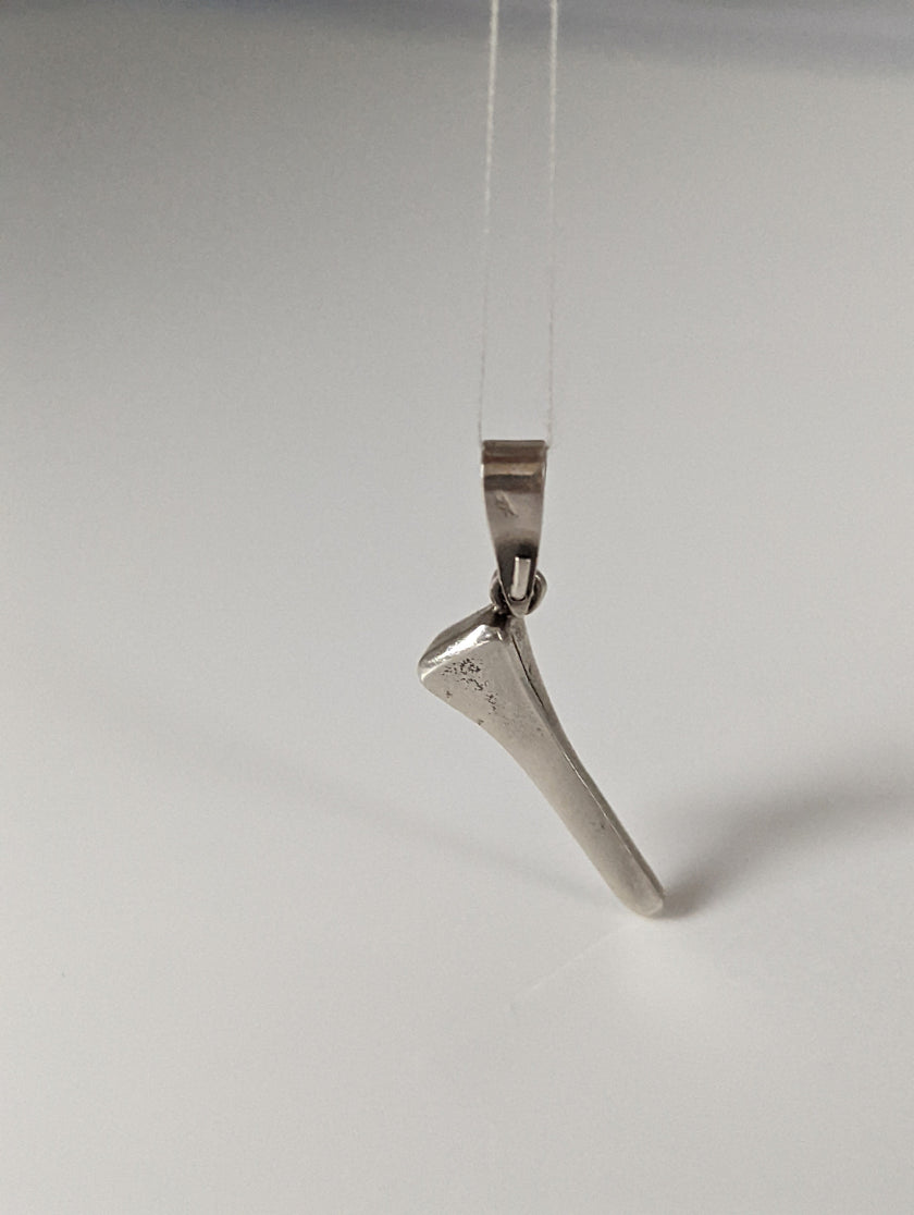 Silver Steed Horseshoe Nail Silver Pendant