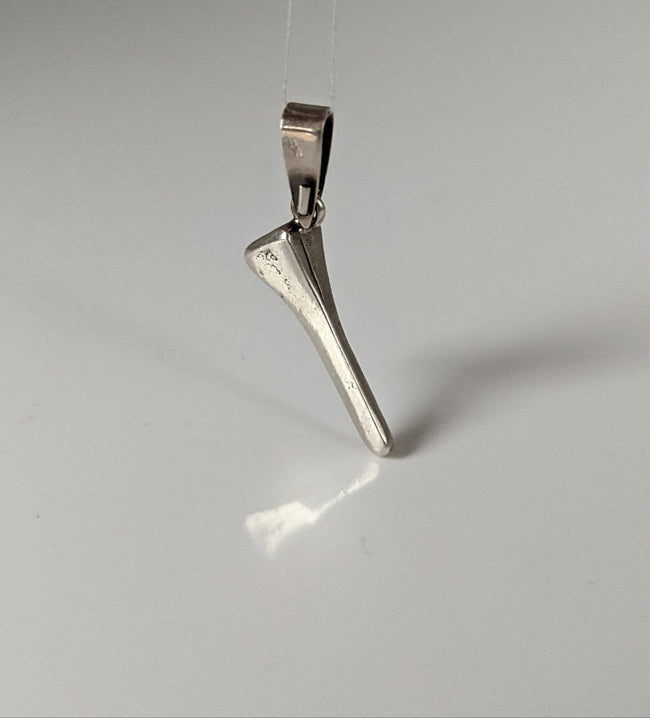Silver Steed Horseshoe Nail Silver Pendant