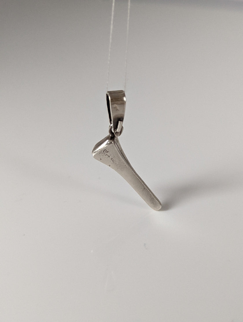 Silver Steed Horseshoe Nail Silver Pendant