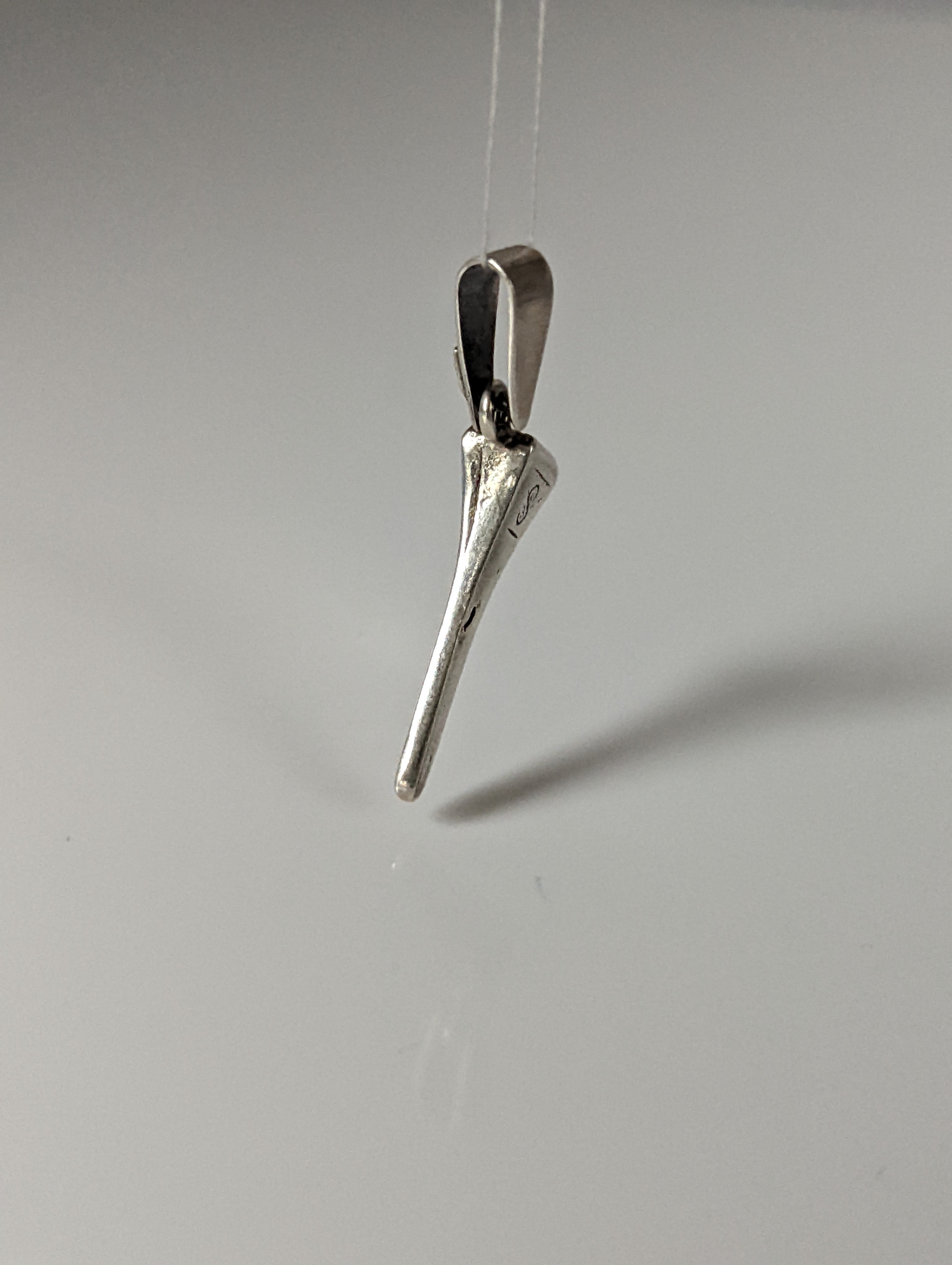 Silver Steed Horseshoe Nail Silver Pendant