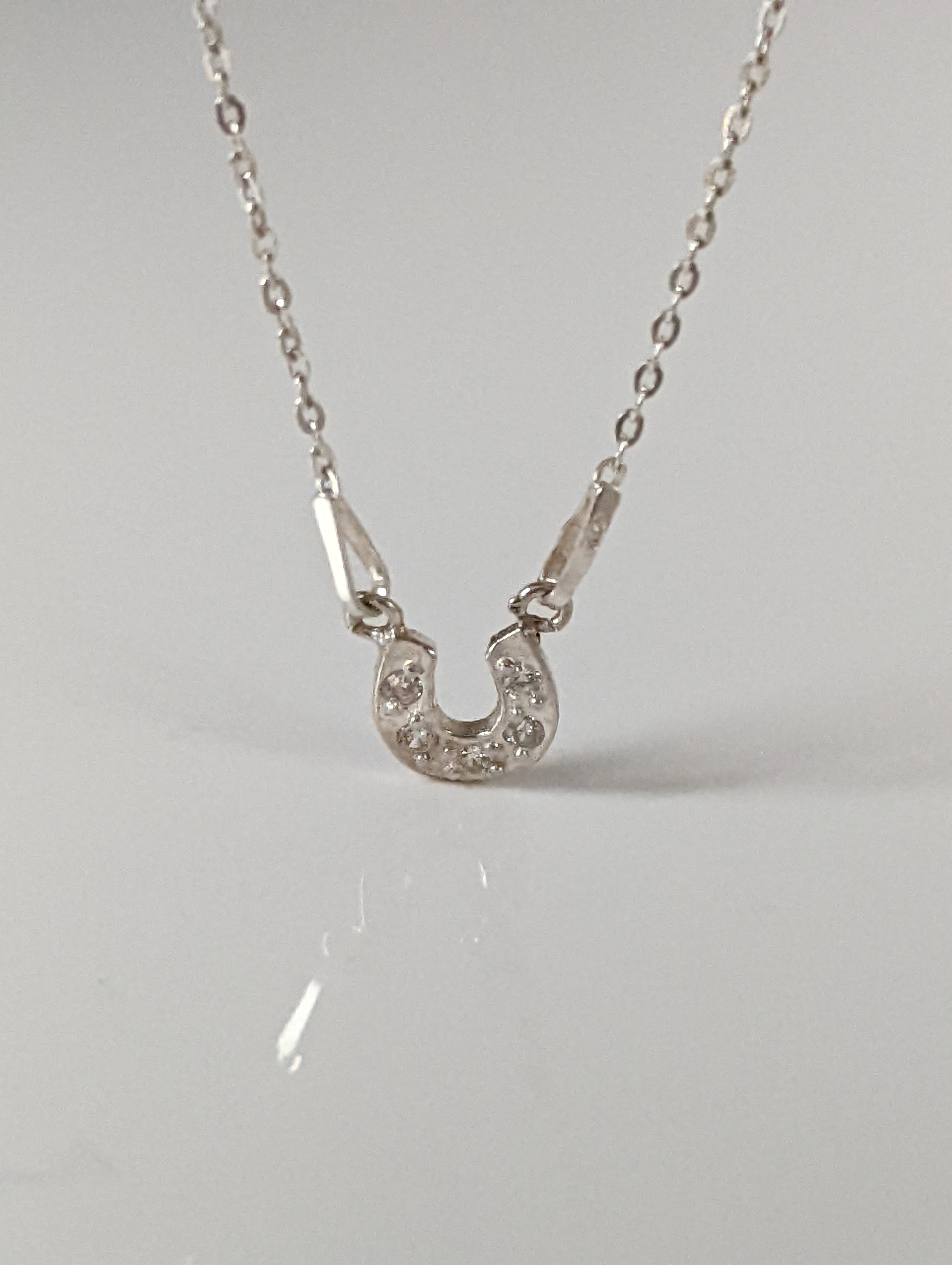 Silver Steed Crystal Horseshoe Necklace