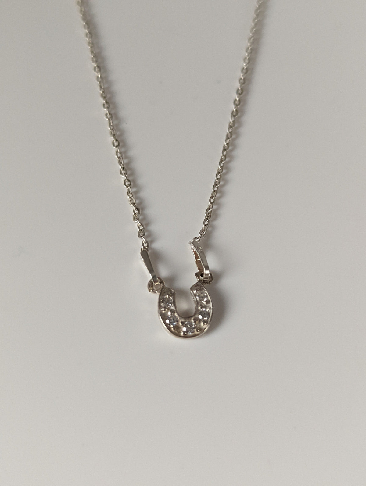 Silver Steed Crystal Horseshoe Necklace