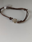 Silver Steed Paw Print Cord Bracelet