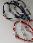 Silver Steed Paw Print Cord Bracelet