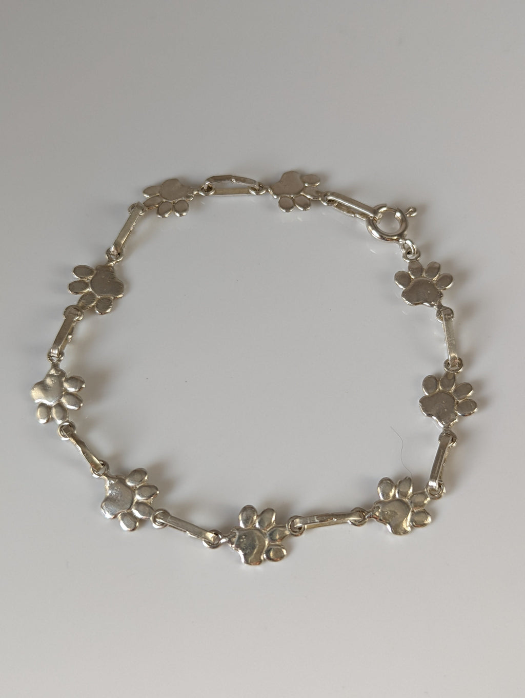 Silver Steed Paw Print Silver Bracelet