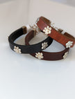 Silver Steed Paw Print Leather Bracelet