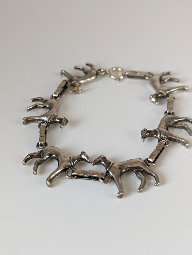 Silver Steed Greyhound Silver Bracelet