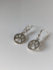 Silver Steed Round Paw Print Tag Silver Dropped Earrings