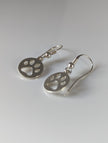 Silver Steed Round Paw Print Tag Silver Dropped Earrings