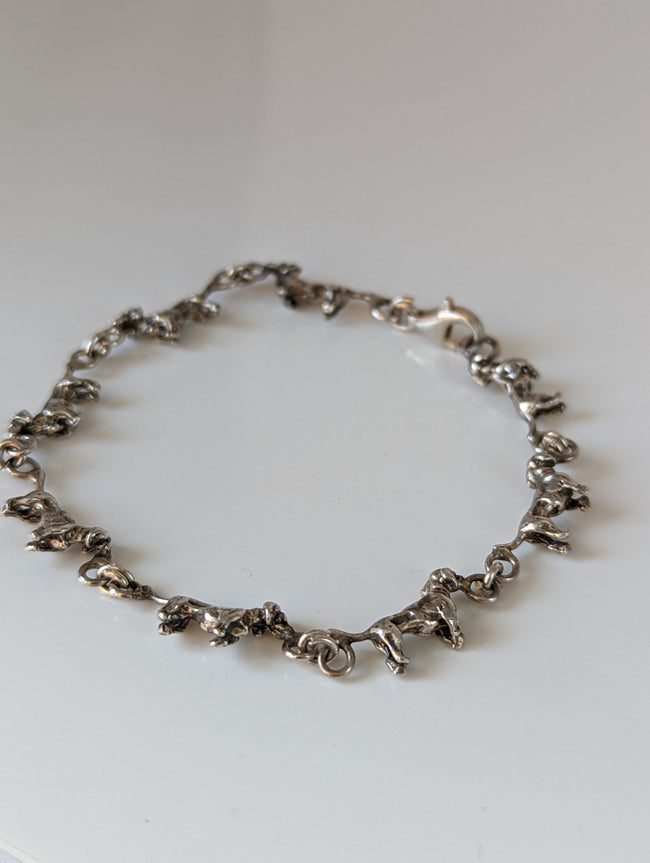 Silver Steed Dachshund Silver Bracelet