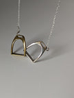Silver Steed Two Stirrups Necklace