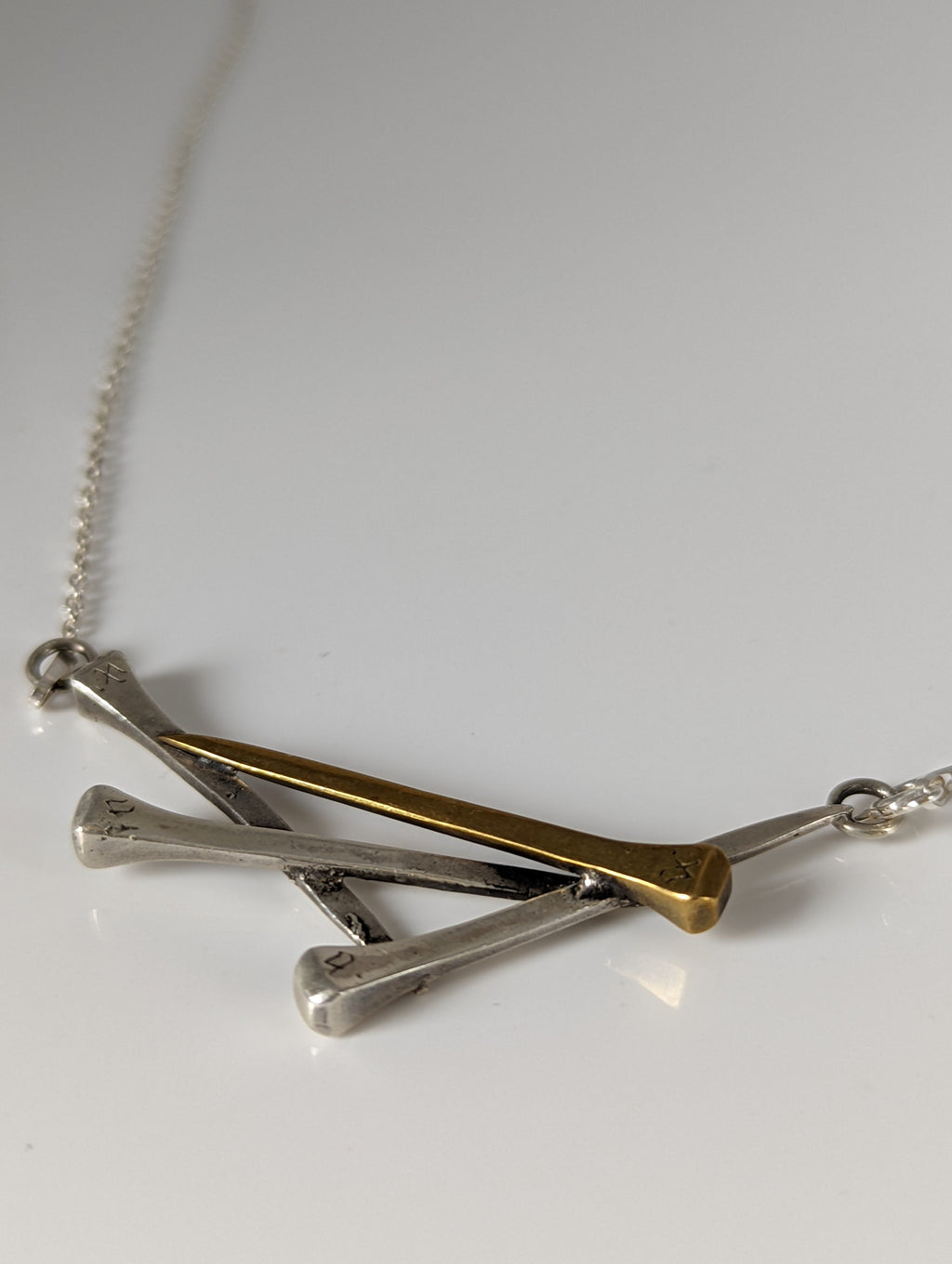 Silver Steed Elegant Hoof Nails Necklace