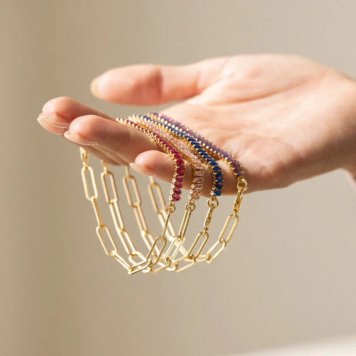 Pulsera de tenis con piedra de nacimiento