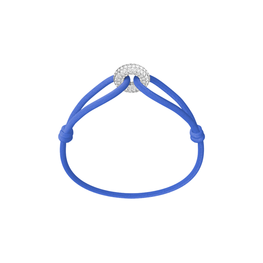Silver Soho Pavé Cord Bracelet