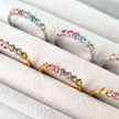 Pastel Rainbow Gemstone Eternity Ring in Sterling Silver