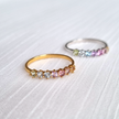 Pastel Rainbow Gemstone Eternity Ring in 18k Gold Vermeil