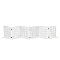 PawHut Wooden Pet Gate, Freestanding Dog Safety Barrier, w/ 2 Support Feet, White