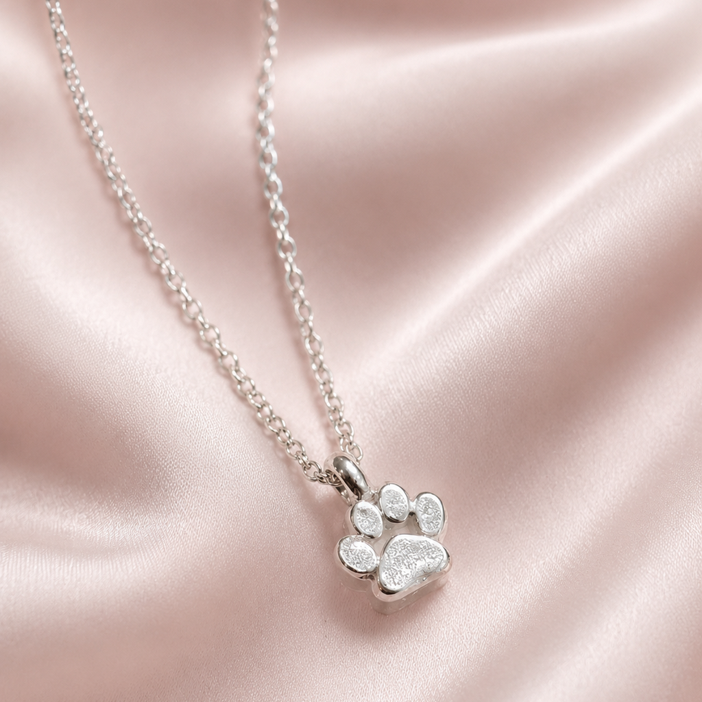 Silver Paw Charm Necklace