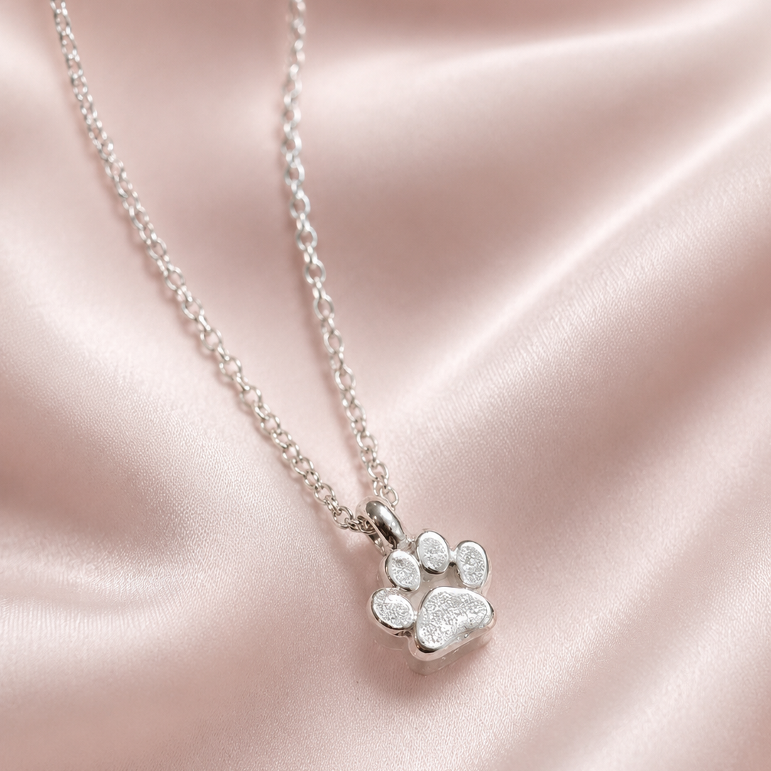Silver Paw Charm Necklace