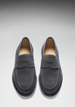 Slate Grey Suede Loafers, Welted Leather Sole