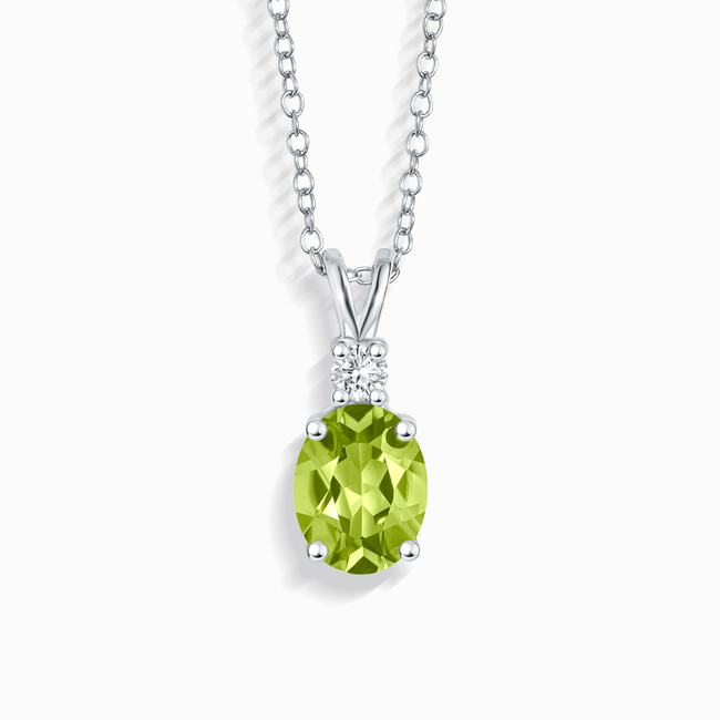 Collar con colgante de peridoto en plata de ley