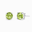 Peridot Ohrstecker, rund, 6 mm, aus Sterlingsilber