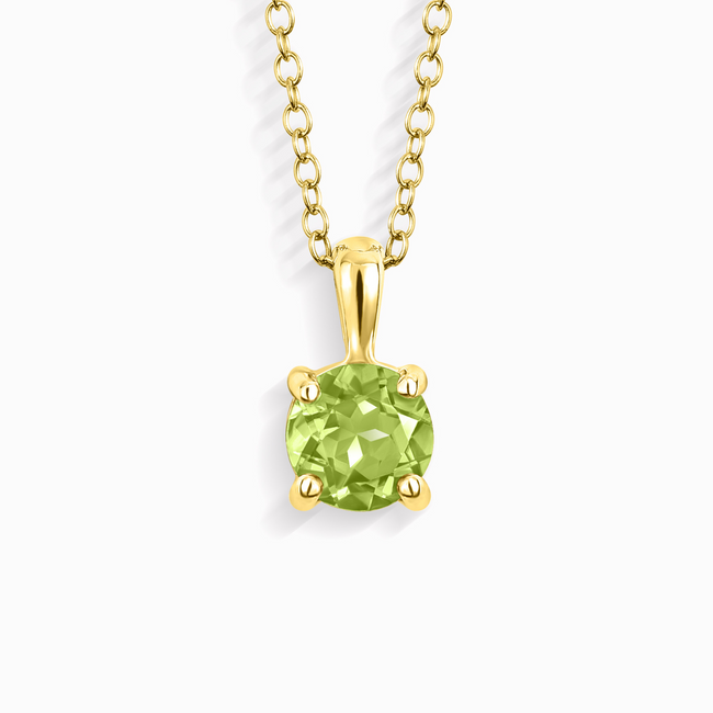 Collar con colgante solitario de peridoto en vermeil de oro de 18k