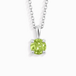 Peridot-Solitär-Halskette aus Sterlingsilber