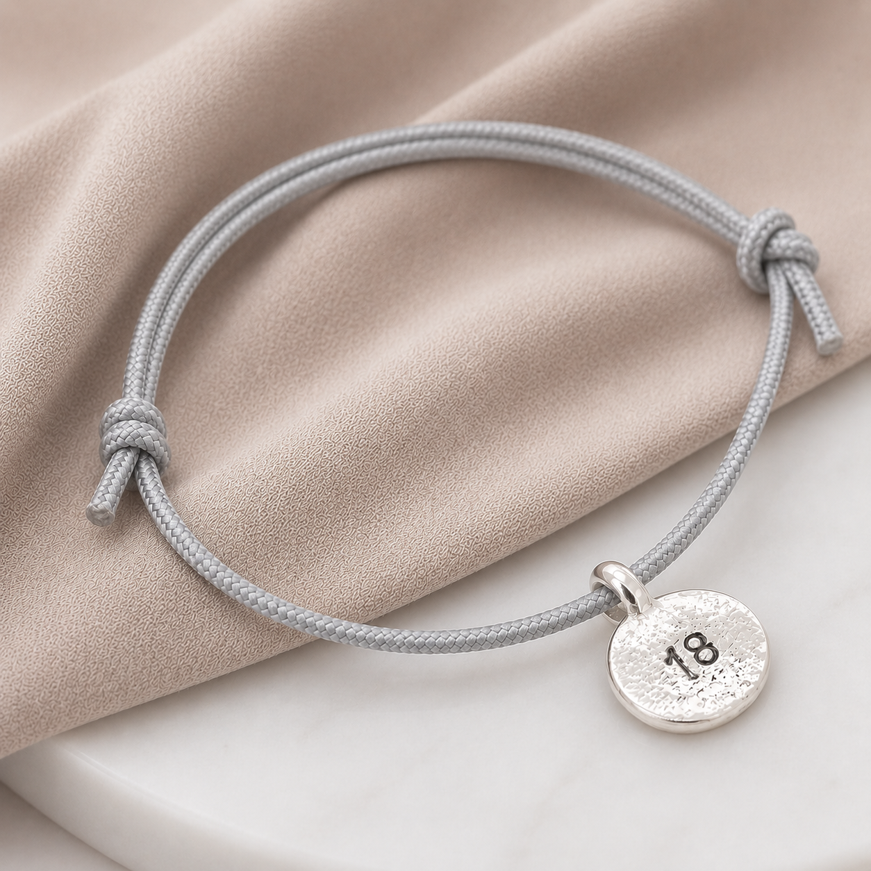 Personalised New Moon Rope Bracelet
