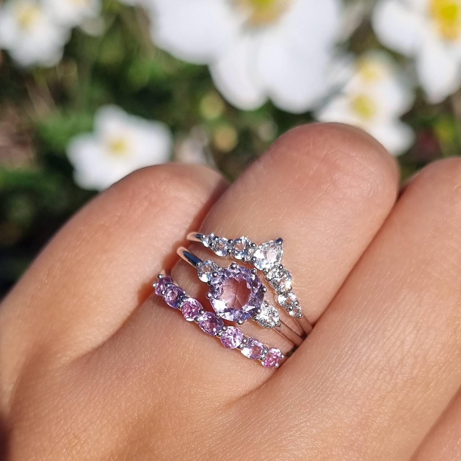 Selene Lavender Amethyst Ring Set in Sterling Silver