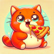Pizza Loving Cat Canvas