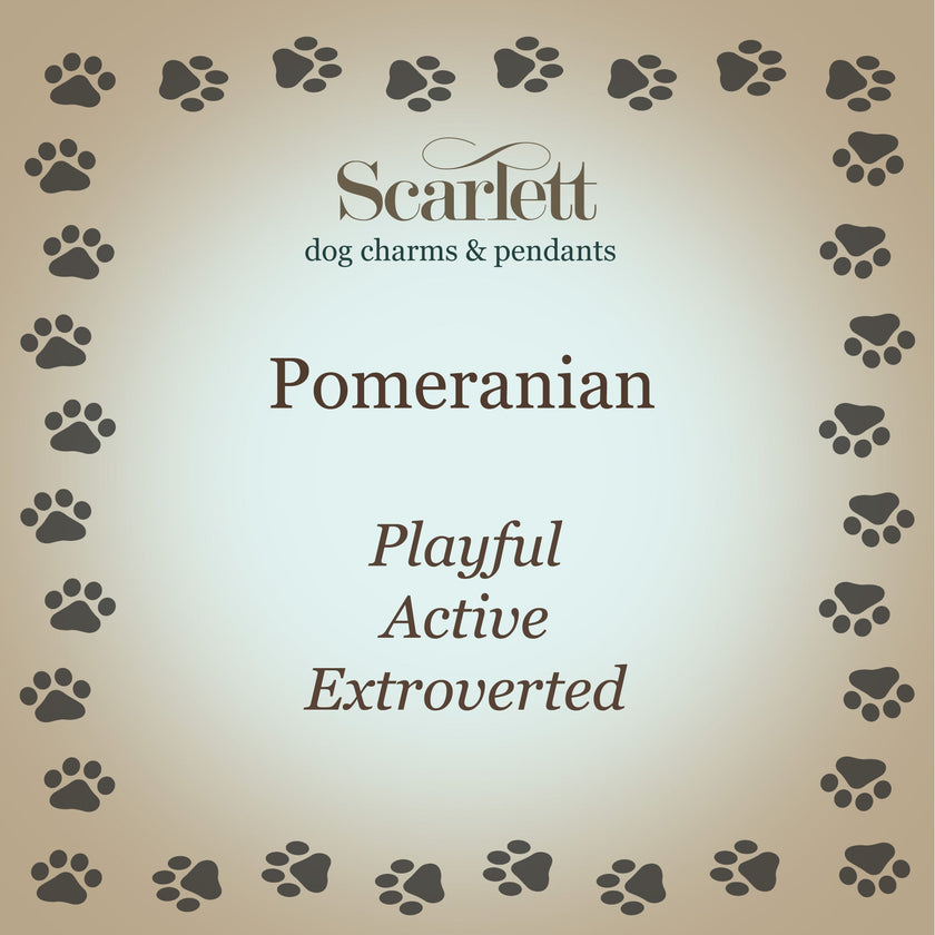Pomeranian Silver Dog Charm