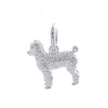 Poodle Personalised Silver Dog Tag Necklace