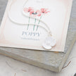 Poppy Flower Personalised Silver Charm