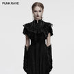 Punk Rave Elysia Velvet Ruffle Goth Shawl in Black