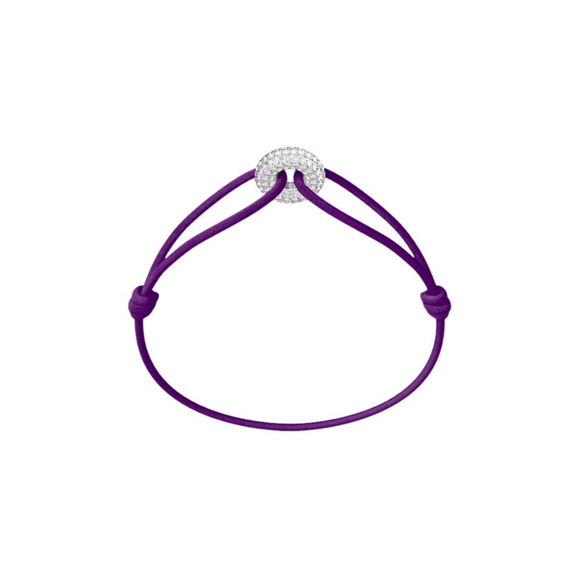 Mini Silver Soho Pavé Cord Bracelet