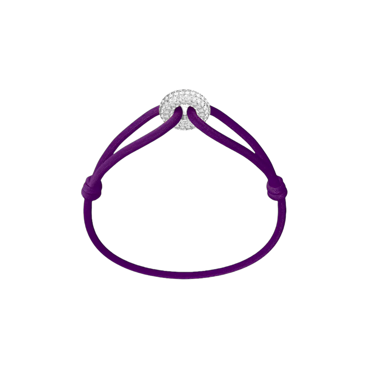 Silver Soho Pavé Cord Bracelet