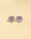 Purple Heart Lavender Amethyst Stud Earrings in Sterling Silver