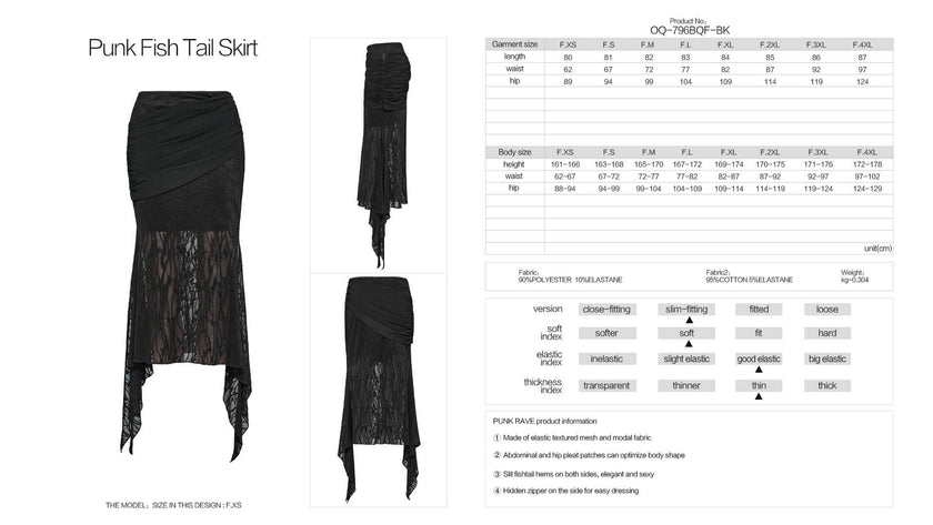 Punk Rave Arti Fishtail Skirt - Size UK 22 Left Only!