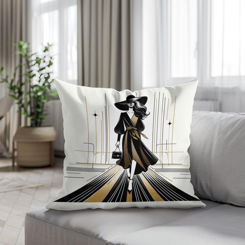 Catwalk Elegance Unveiled Cotton Cushion