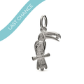 Toucan Parrot Silver Charm